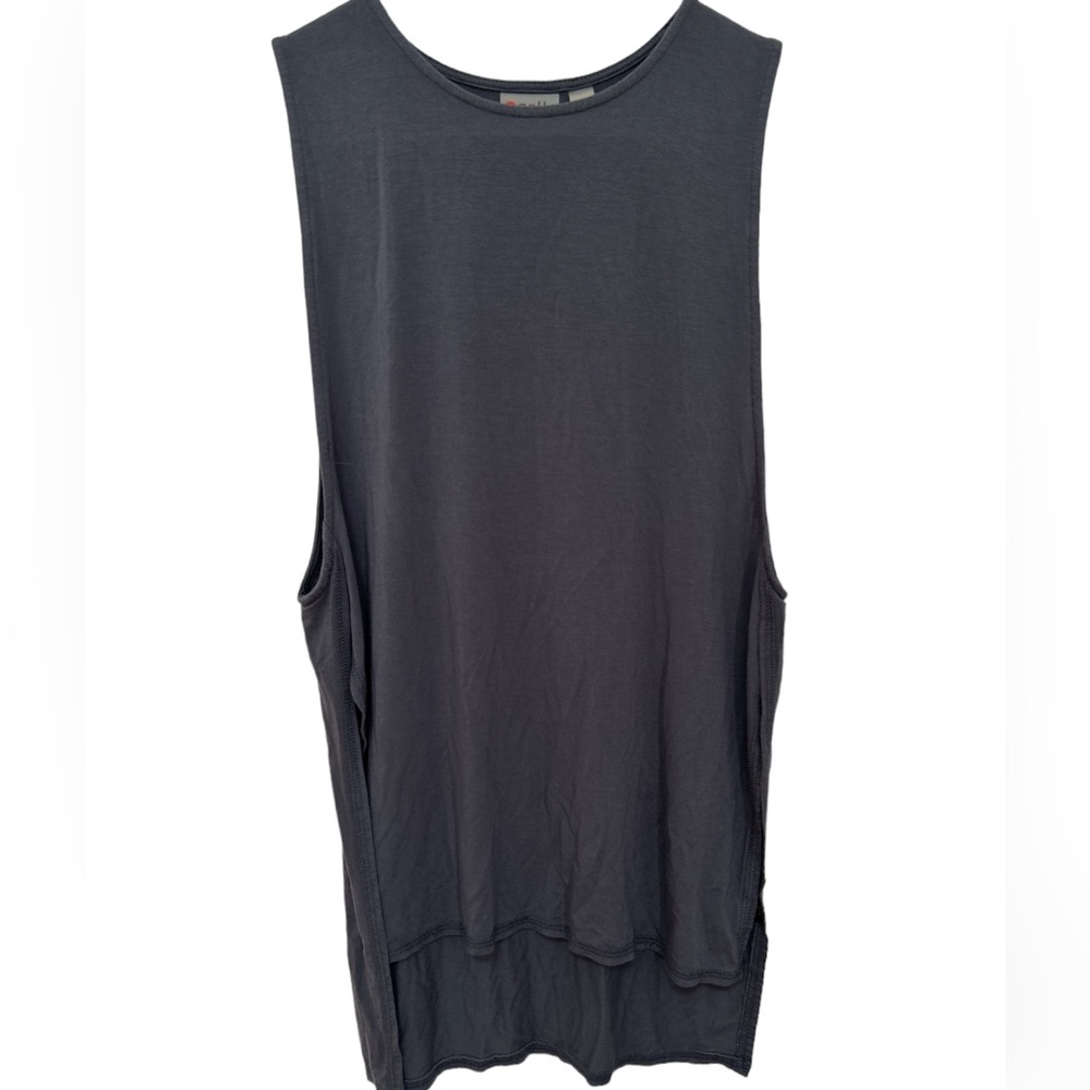 Zella Oversized Long Side Openings Gray Tank Size Small